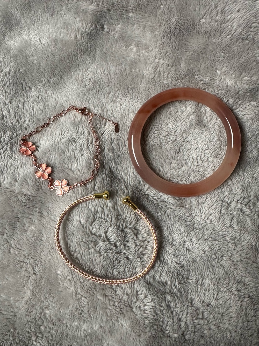 Set of 3 Rose Colored Bracelets